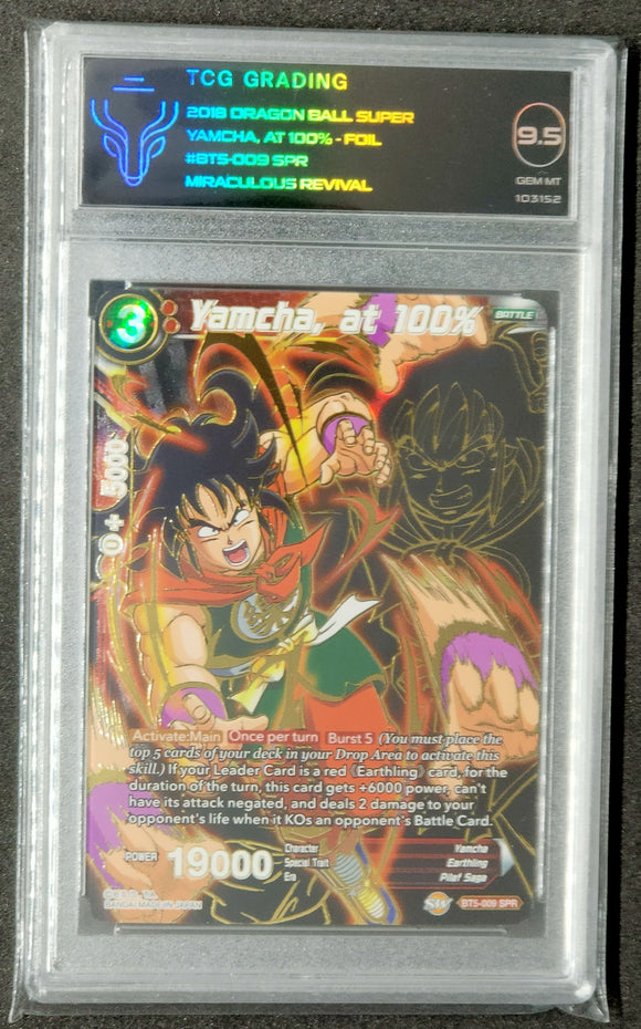 Dragon Ball Super TCG Yamcha, at 100% Foil BT5-009 SPR TCG Grading (9.5)