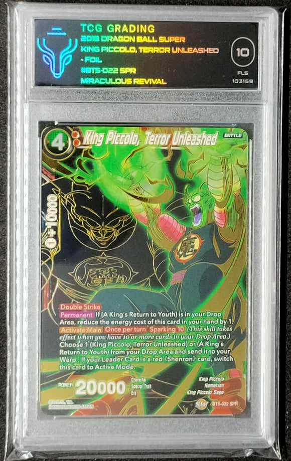 Dragon Ball Super TCG King Piccolo, Terror Unleashed BT5-022 SPR TCG Grading (10)