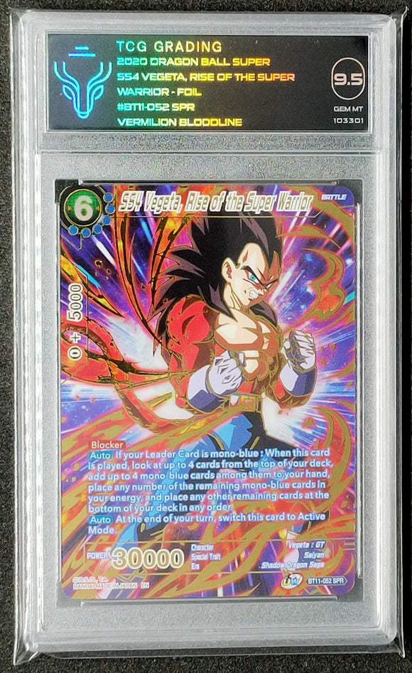 Dragon Ball Super TCG SS4 Vegeta, Rise of the Super Warrior BT11-052 SPR TCG Grading (9.5)