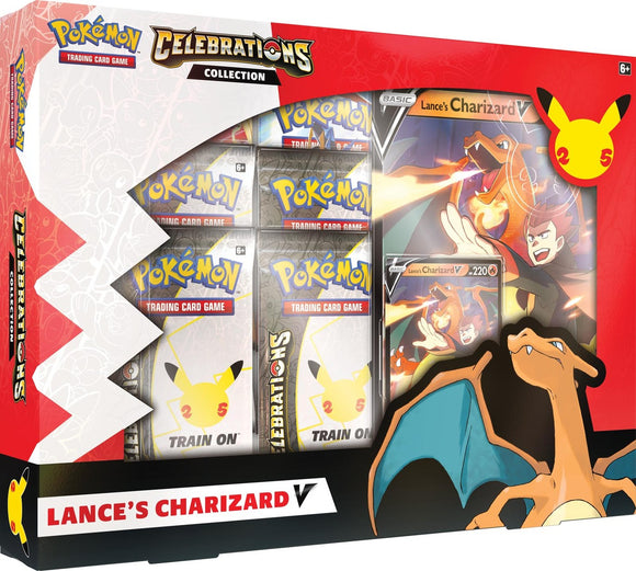 POKÉMON TCG Celebrations Collections - V Box (Lance’s Charizard V and Dark Sylveon V)